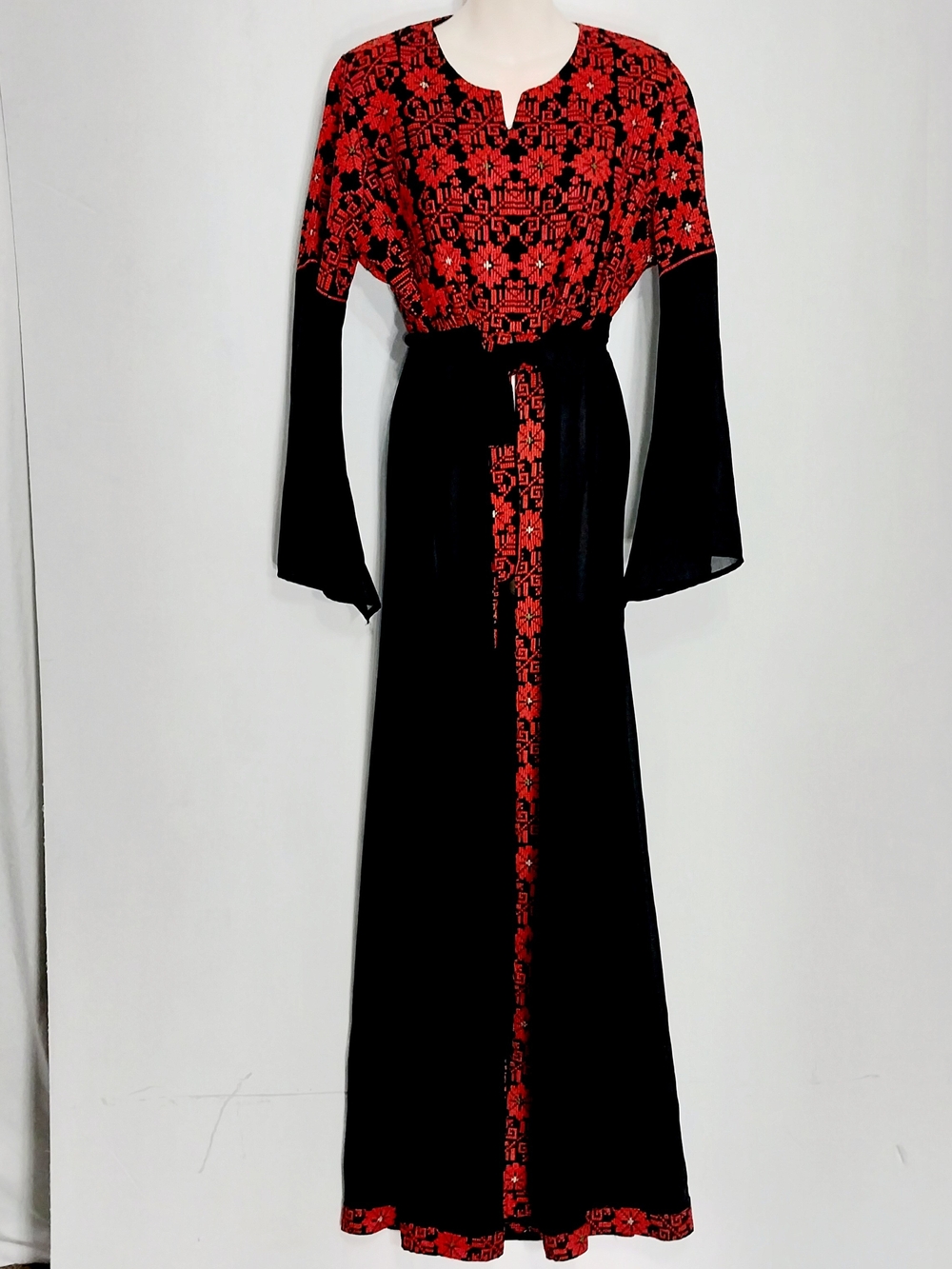 🔵BOGO FREE🔵 Palestinian Thobe Maxi Dress Talreez Embroidery Sz 4
